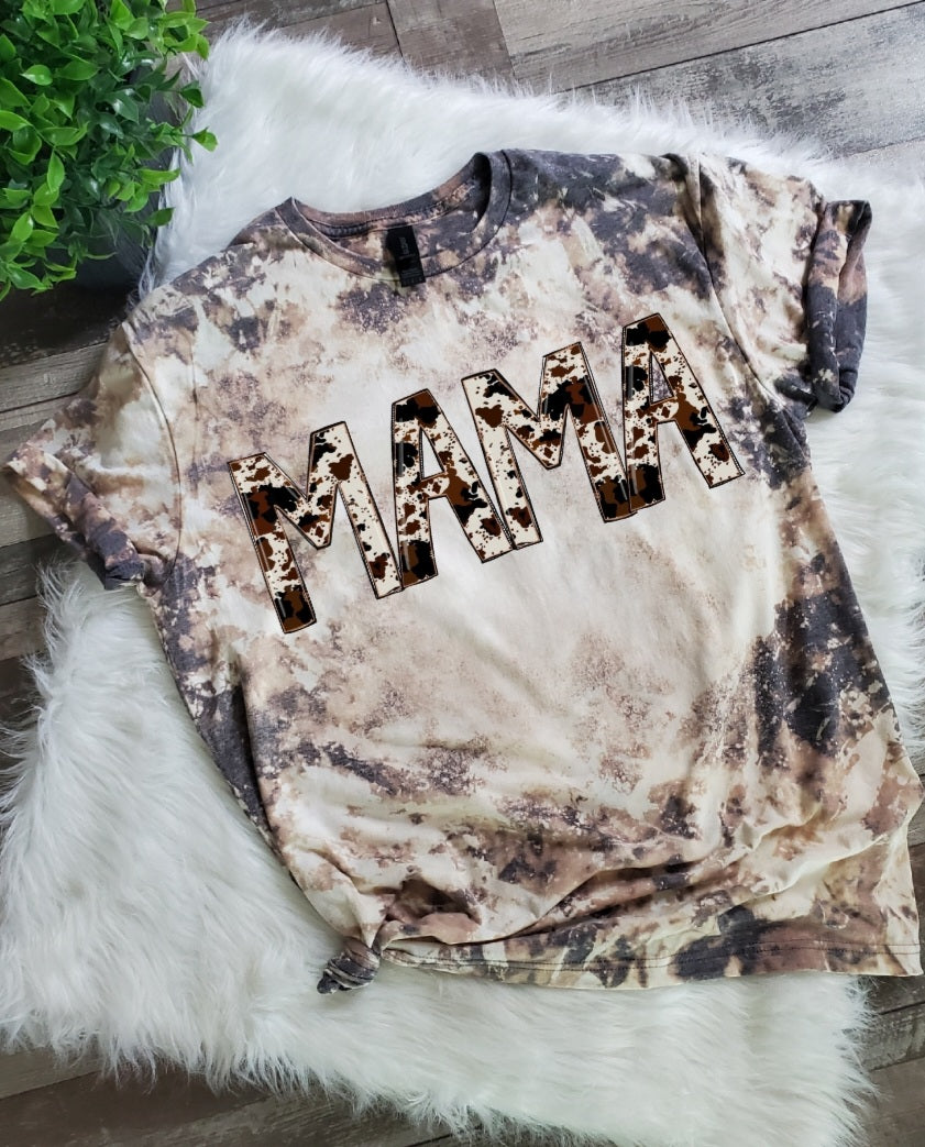 Cowhide Mama Bleached Tee