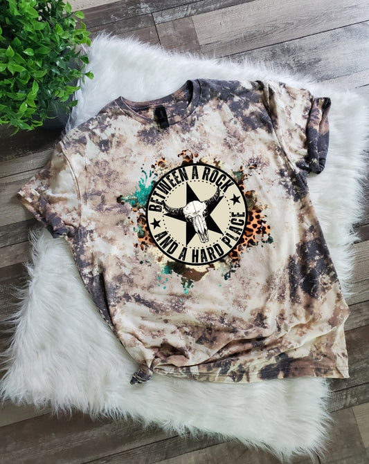 Between A Rock and Hard Place Bleached tee