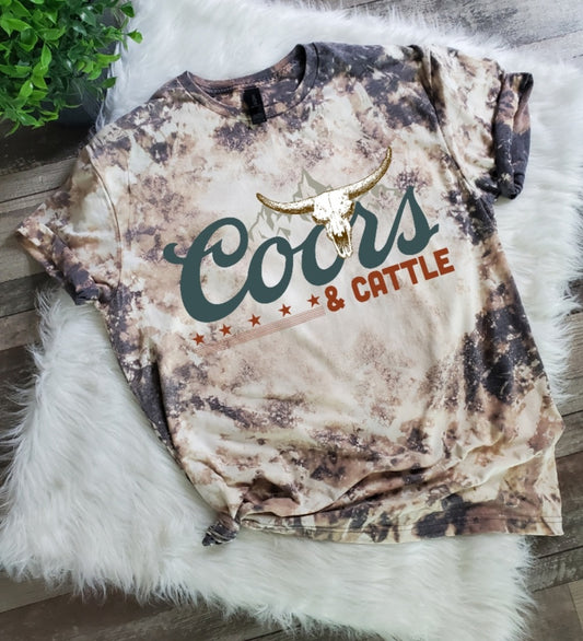 Coors & Cattle Bleached tee