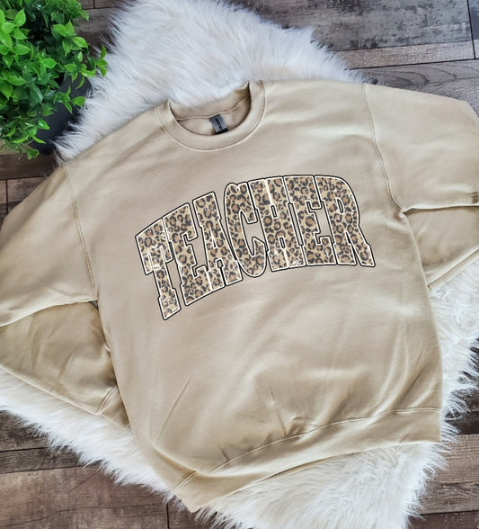 Teacher Leopard Sweatshirt