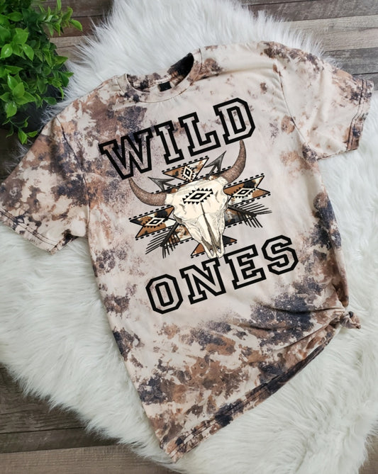 Wild Ones Cow Skull Cowhide Bleached tee