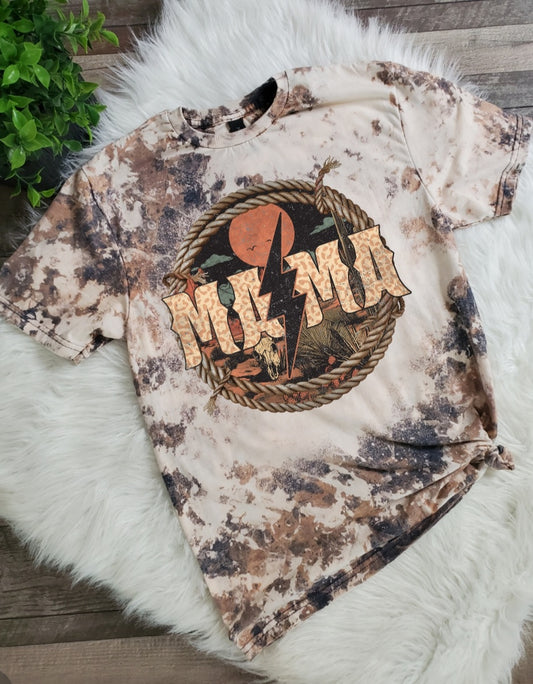 Western Mama Cowhide Bleached tee