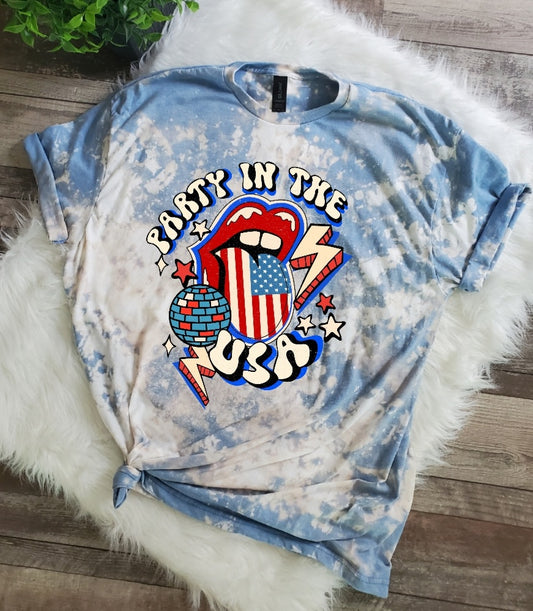 Party In the USA Bleached Tee