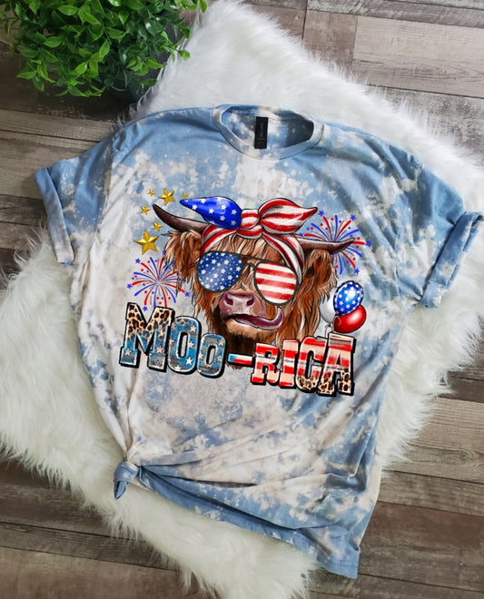 Moo-rica Bleached Tee