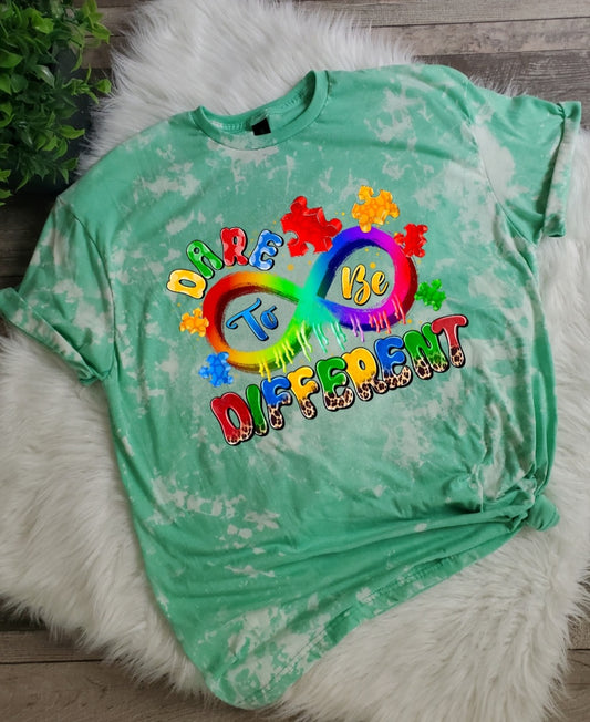 Dare To Be Different Autism Bleached tee