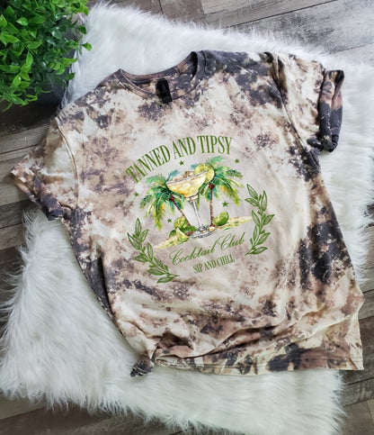Tanned and Tipsy Bleached Tee