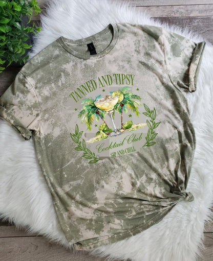 Tanned and Tipsy Bleached Tee