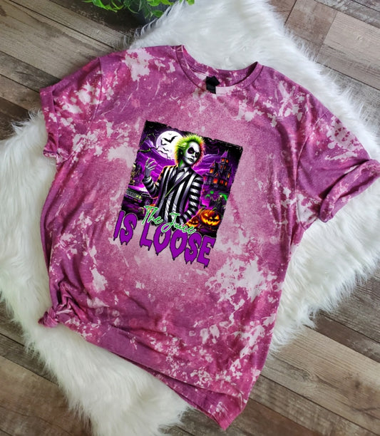 The Juice Is Loose Beetlejuice Bleached Tee