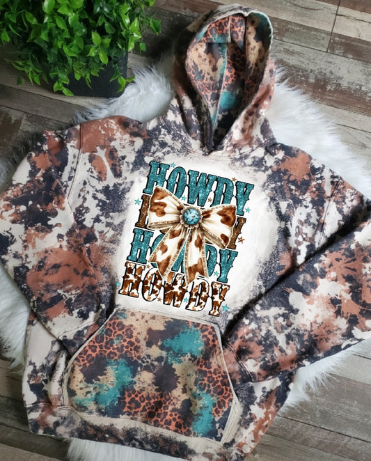 Howdy Howdy Howdy Cowhide Bleached Hoodie