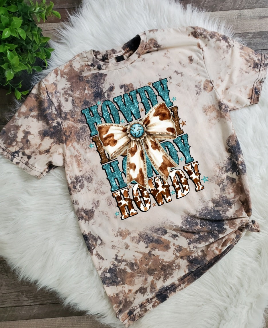 Howdy Howdy Howdy Cowhide Bleached tee