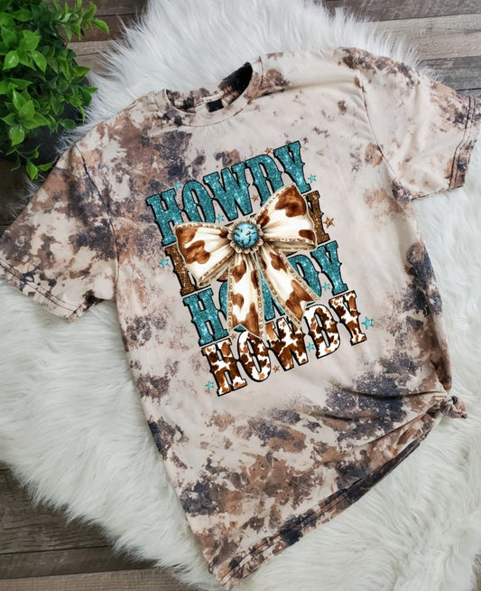 Howdy Howdy Howdy Cowhide Bleached tee