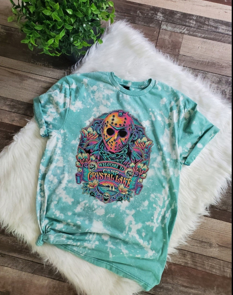 Friday the 13th Crystal Lake Bleached Tee