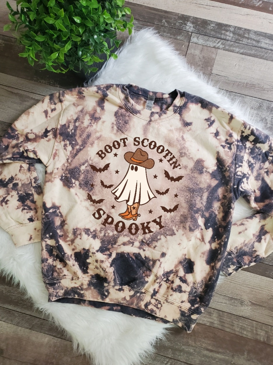 Boot Scootin Spooky Bleached Sweatshirt