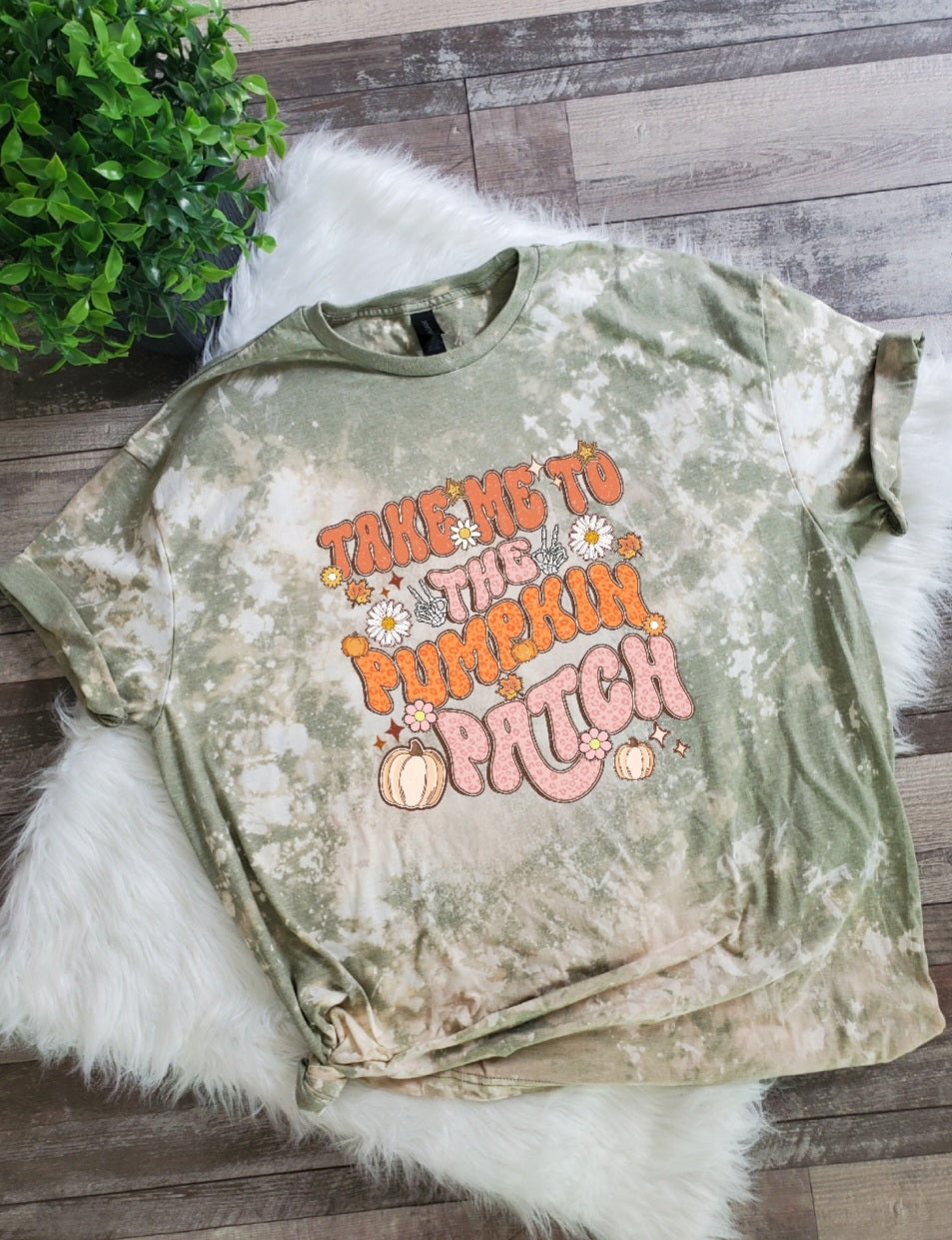 Take Me To The Pumpkin Patch Bleached Tee