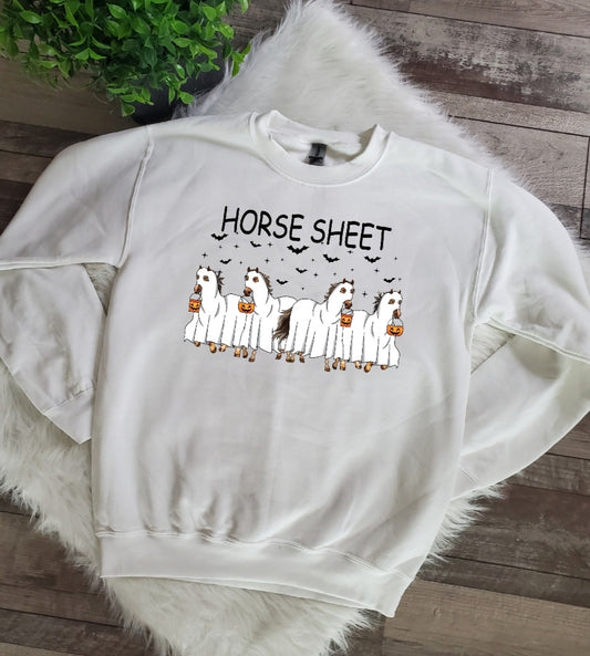 Halloween Horse Sheet White Sweatshirt