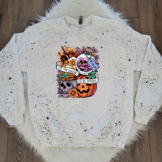 Halloween  White Splattered Sweatshirt