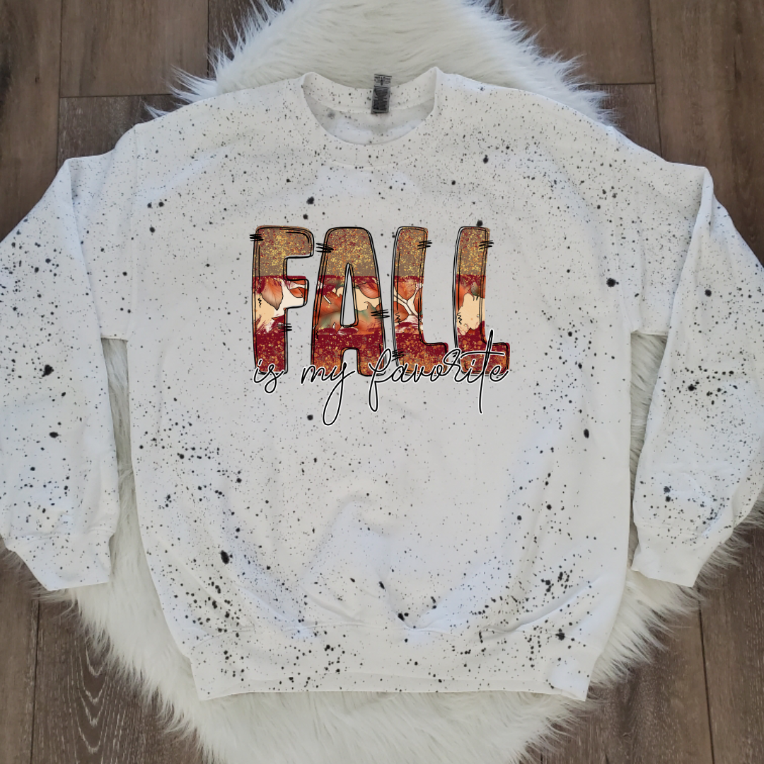 Fall White Splattered Sweatshirt