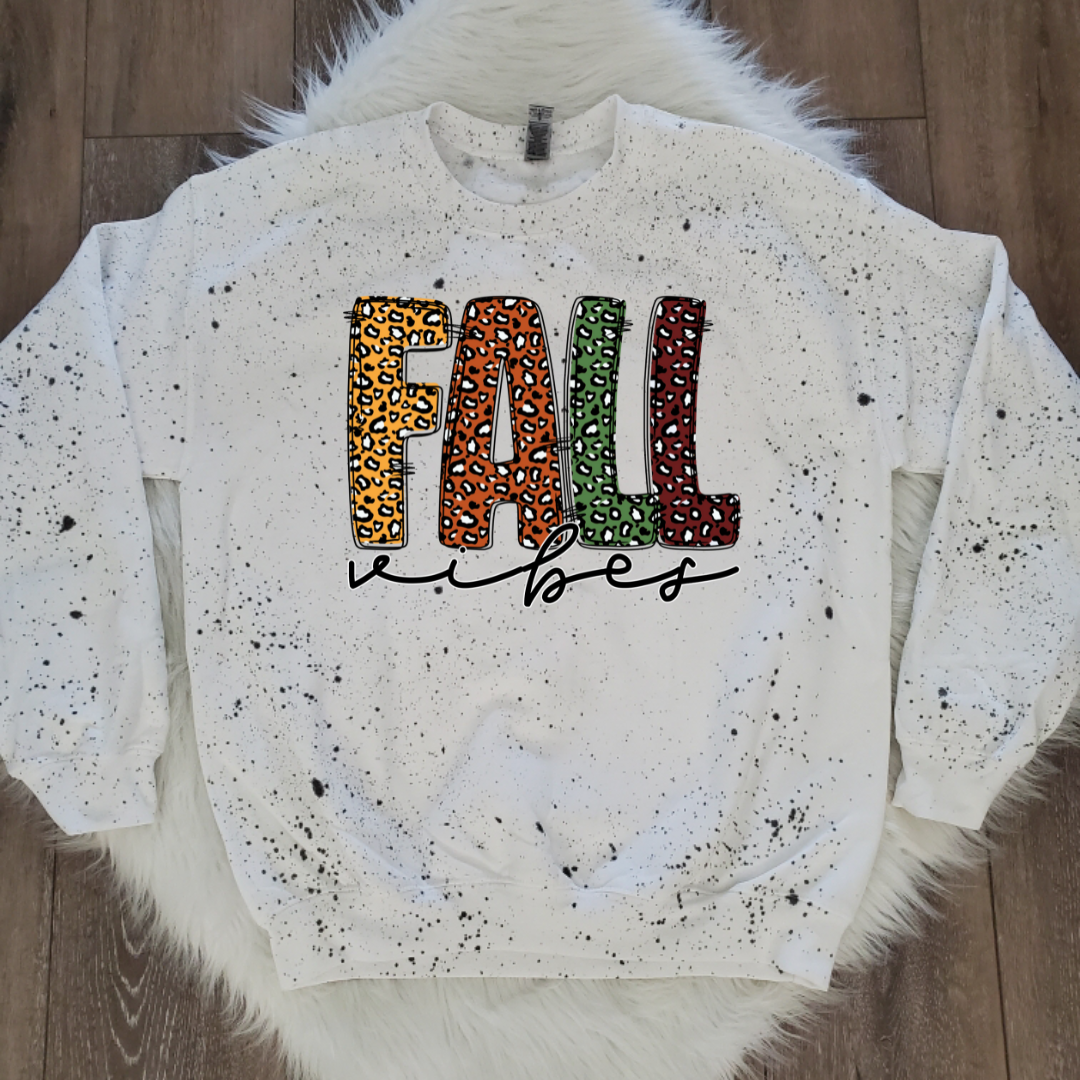 Fall White Splattered Sweatshirt