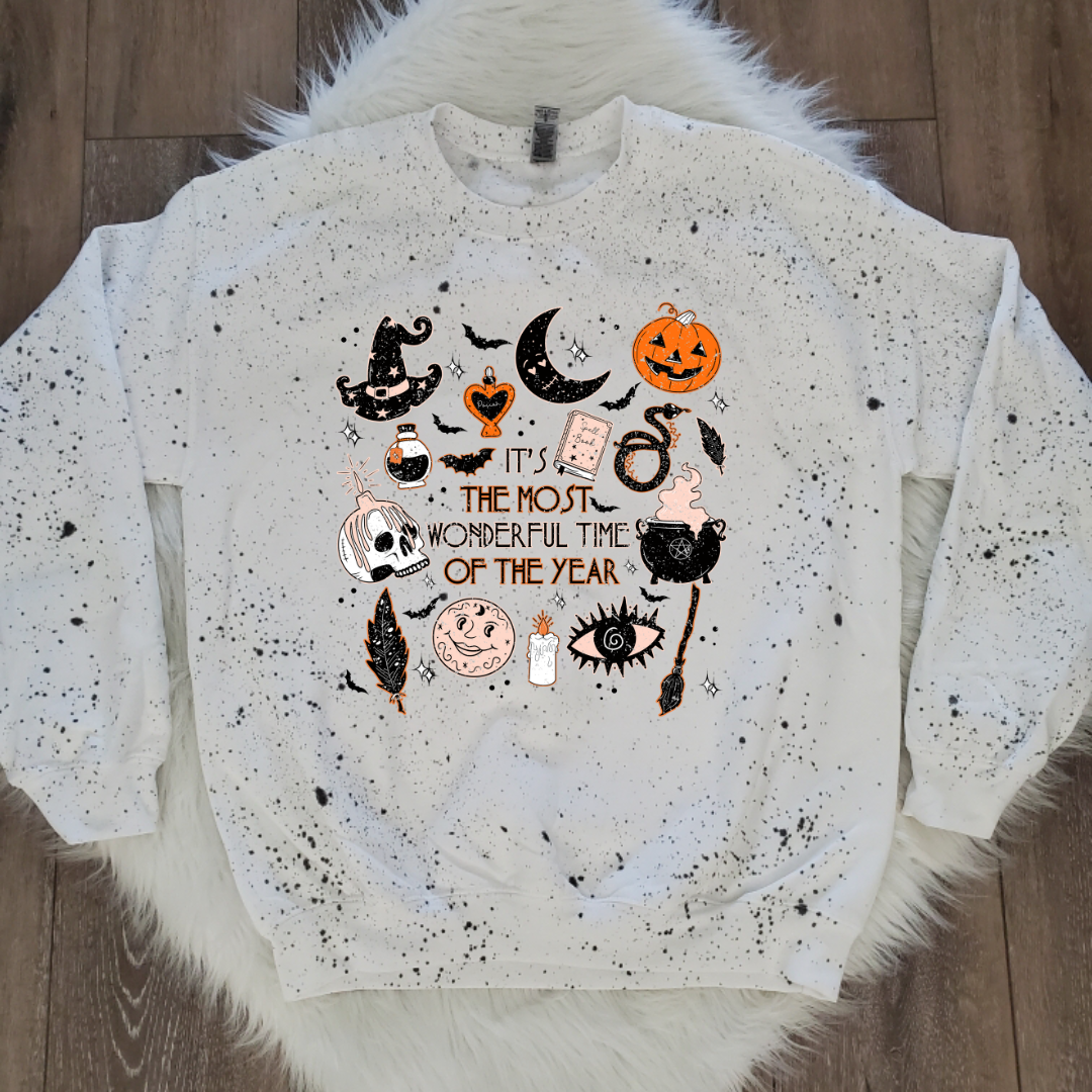 Halloween White Splattered Sweatshirt
