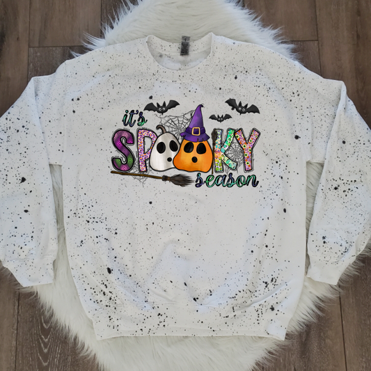 Spooky Season White Splattered Sweatshirt