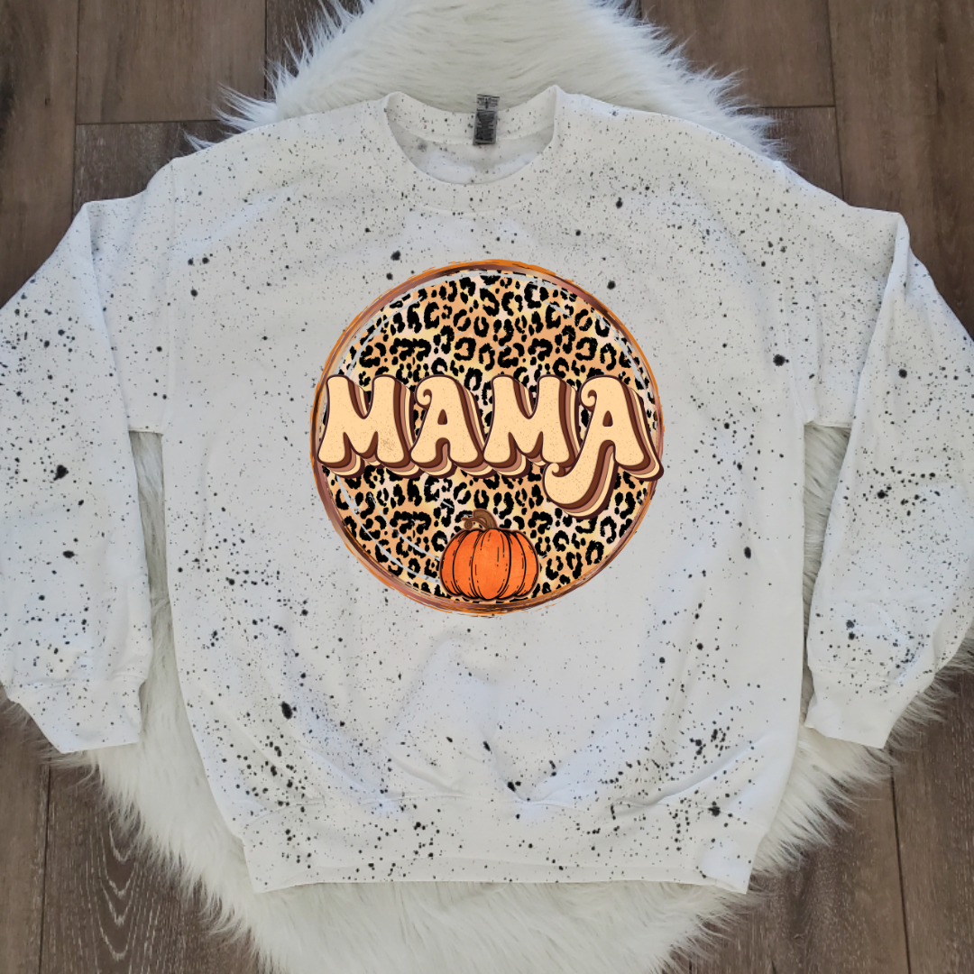 Fall Mama White splattered Sweatshirt