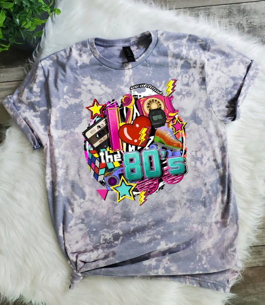I Love The 80's Bleached Tee