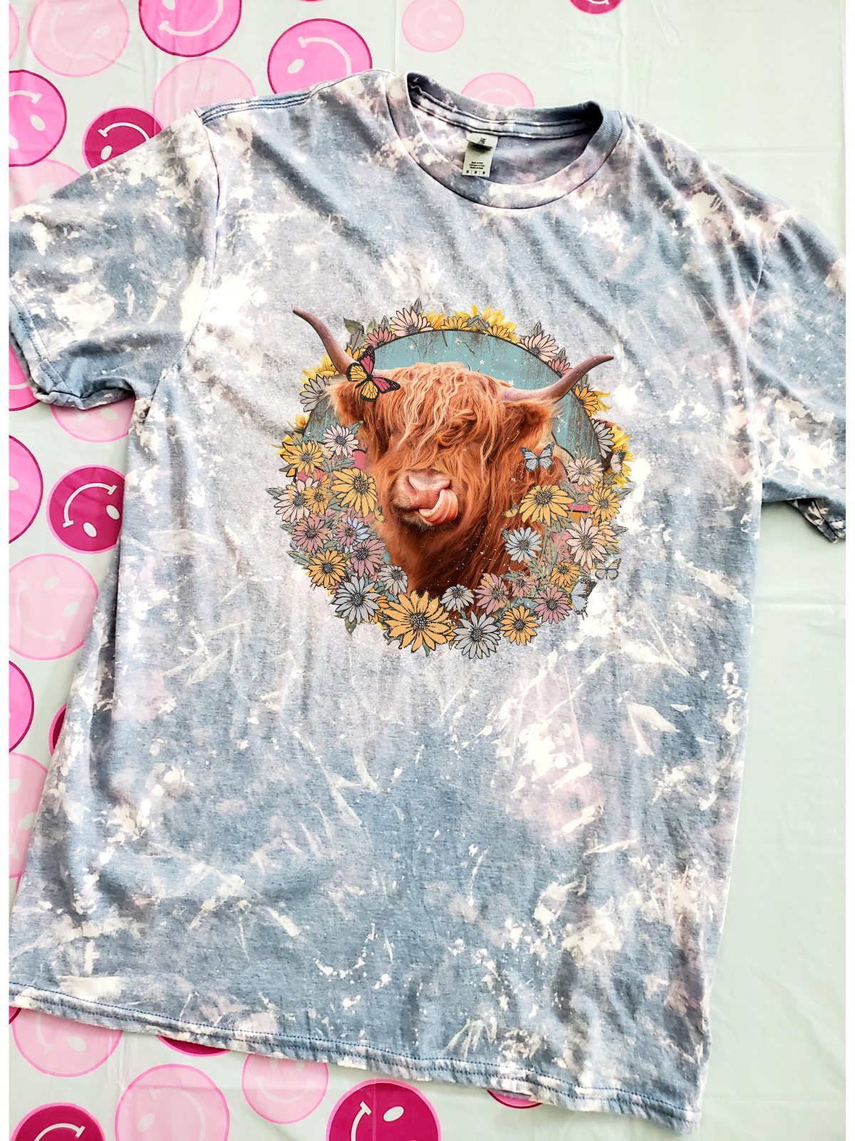 Highland Cow Bleached tee