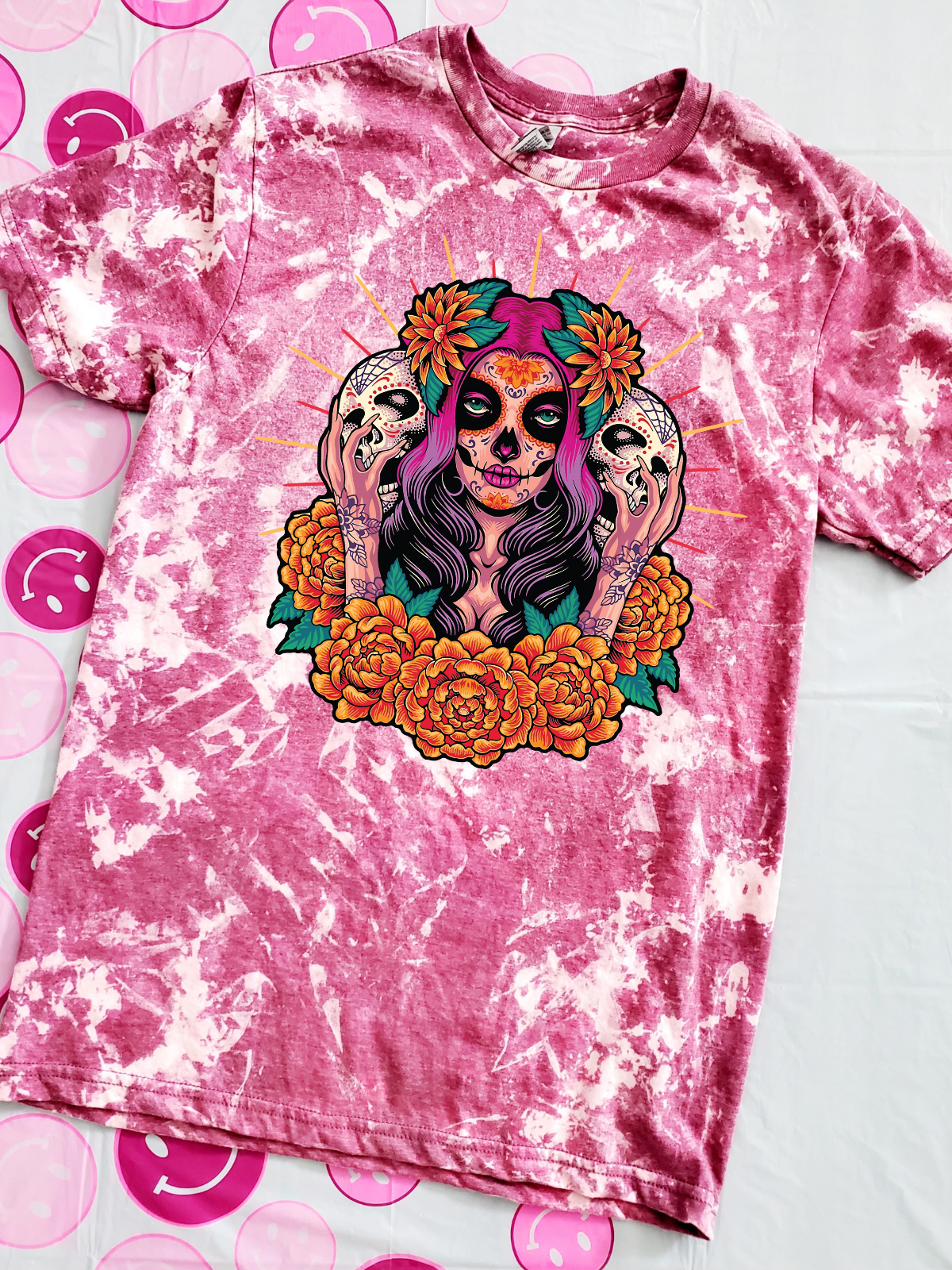 Sugar Skull Bleached tee